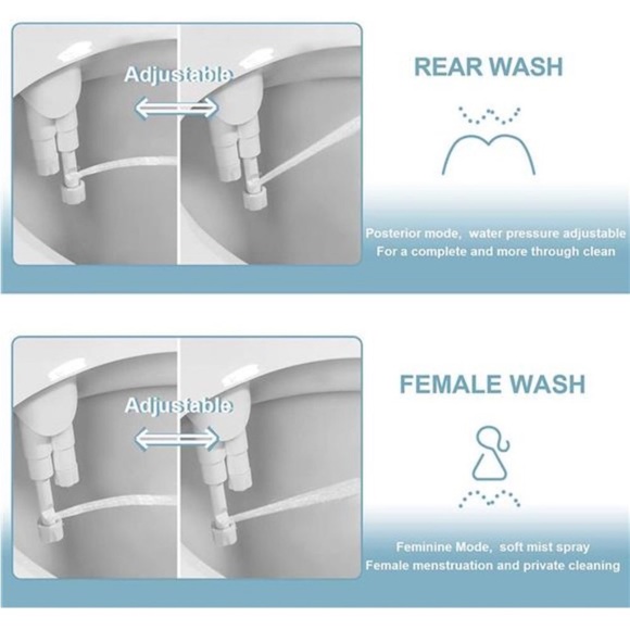 Ultra-Slim Bidet, Minimalist Bidet for Toilet with Non-Electric Dual Nozzle - Picture 2 of 6